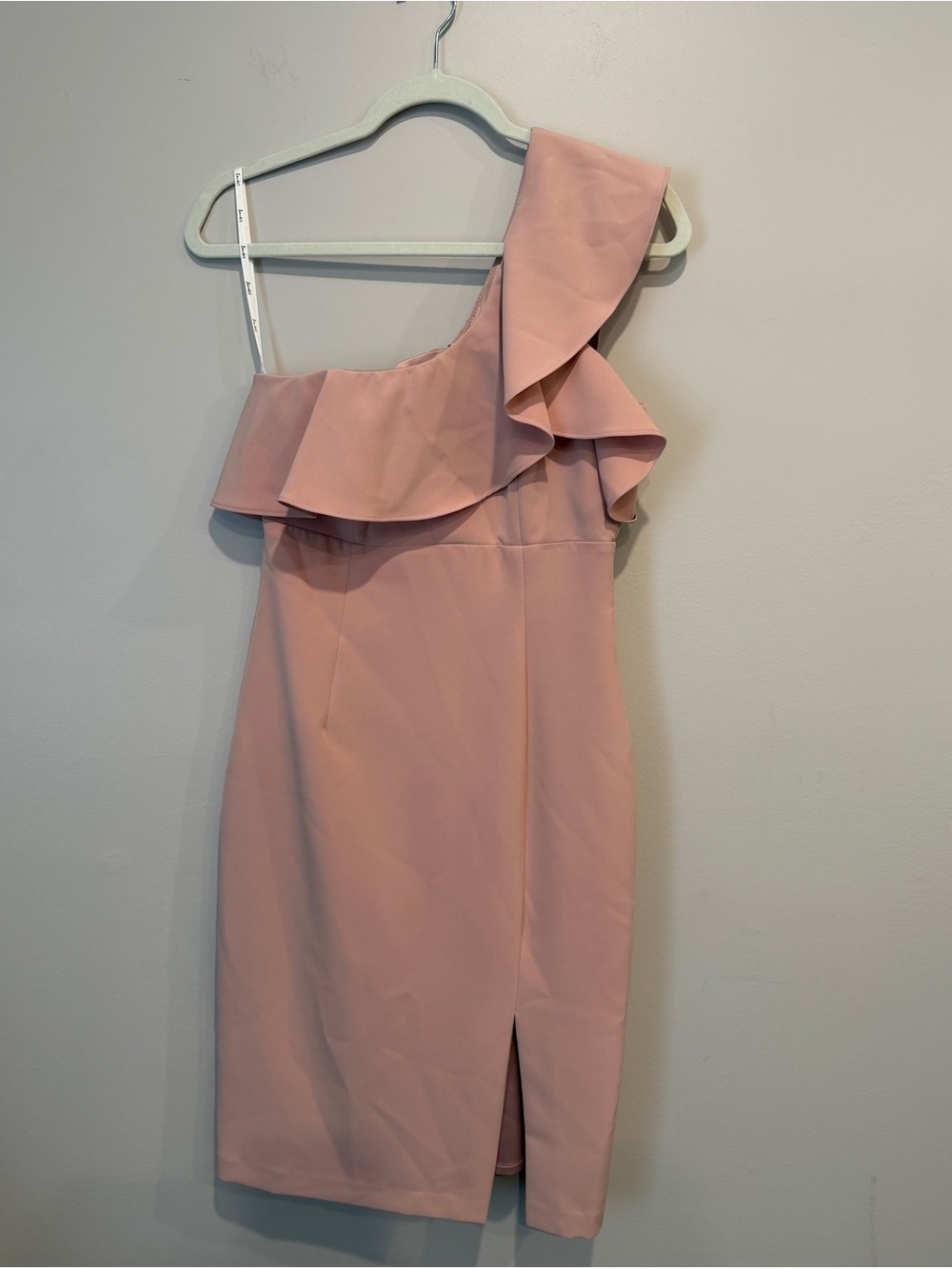Bardot One Shoulder Ruffle Midi Cocktail Dress US 6 Pink - Picture 2 of 11